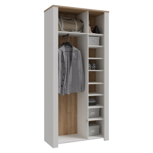 Szafa ubraniowa L Dąb Riviera / Modrzew Jasny Sibiu